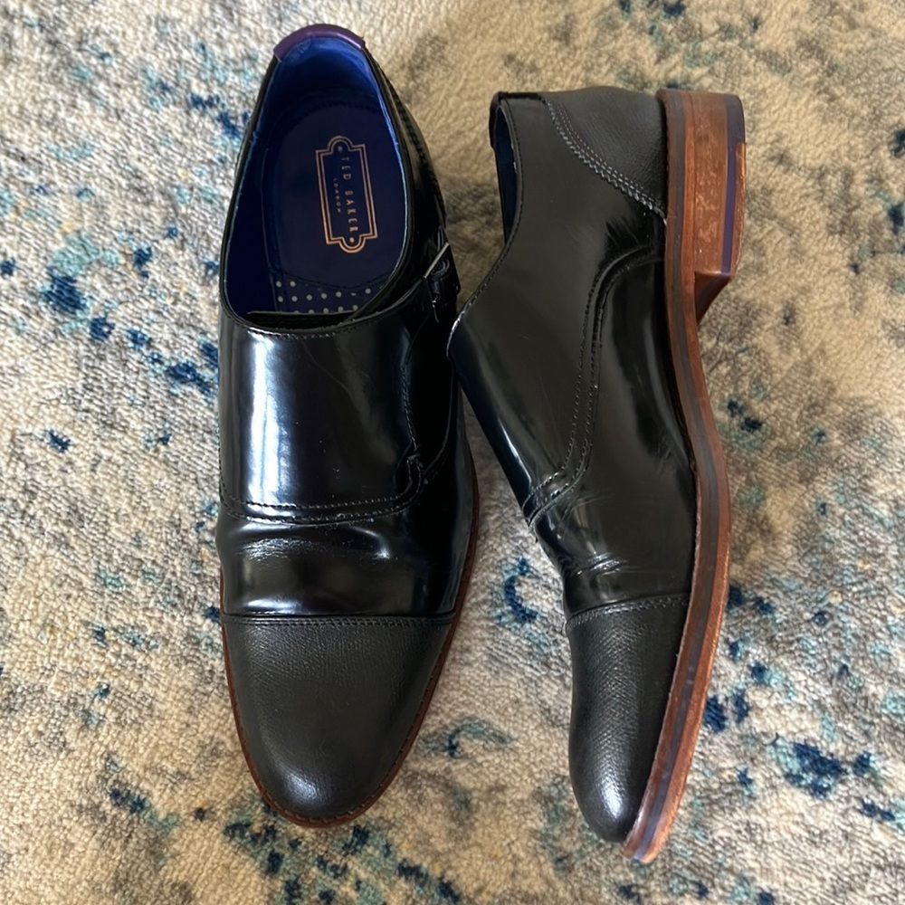 Ted Back monk strap dress shoe.